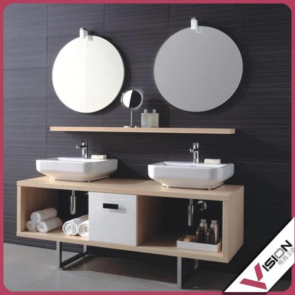 
2013 Foshan lower double sink mdf bathroom cabinet 