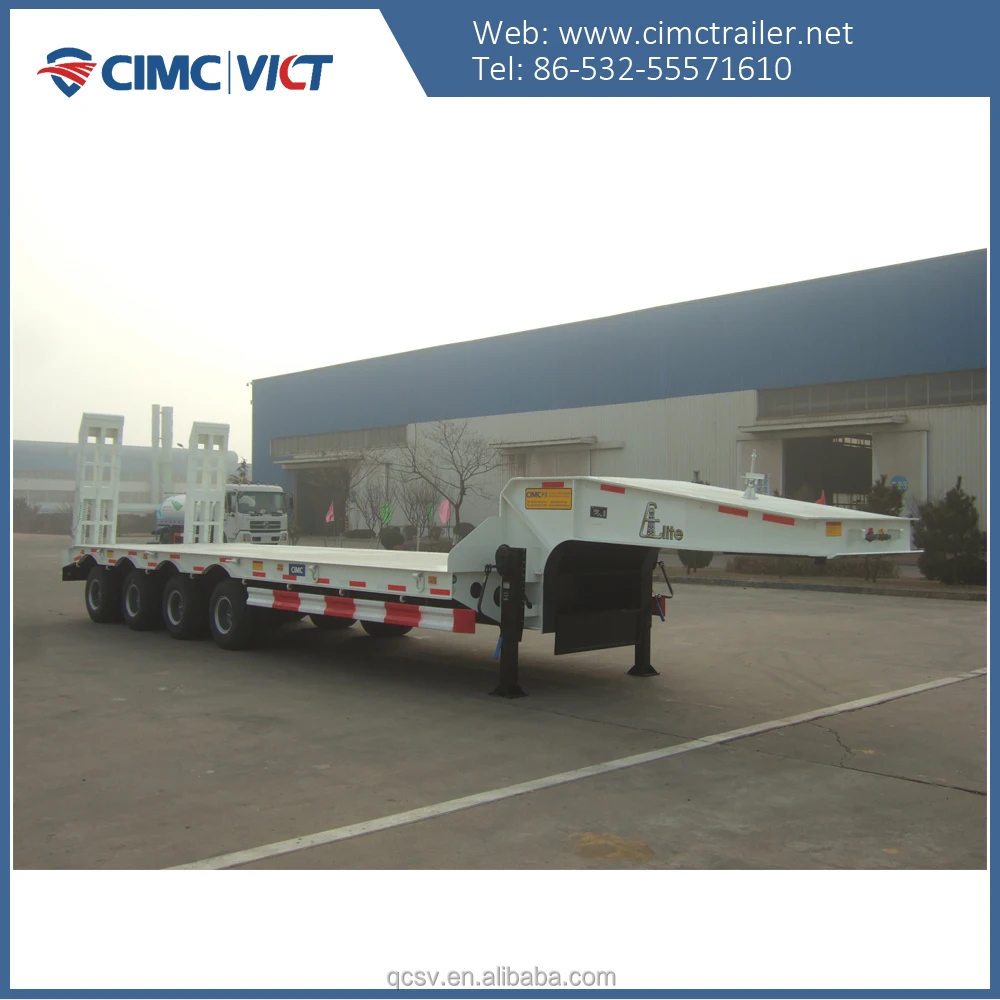 CIMC бренд оригинального производителя 4 оси низкорамный прицеп 80ton