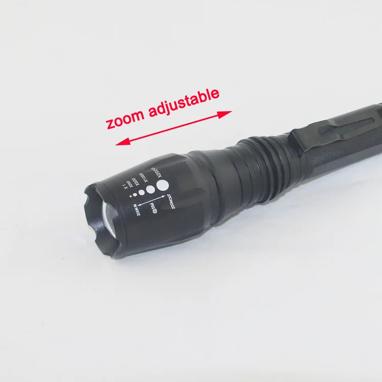 High power zoom adjustable LED flashlight tactical