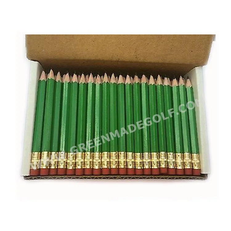 144 Green Half short mini golf score pencil Golf Hexagonal #2 Pencils
