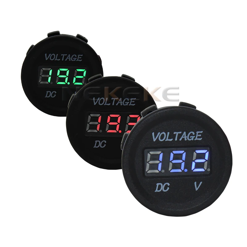 High quality 12V 24V car motorcycle digital display voltmeter