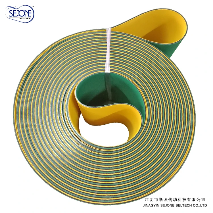 
3.5MM yellow/green automatic lathes belt Rubber flat power transmission belt high energy saving and antistatic belt 
