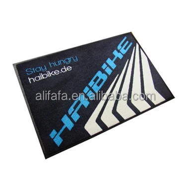 Anti-slip Rubber Backing Custom Motorcycle LOGO Mat