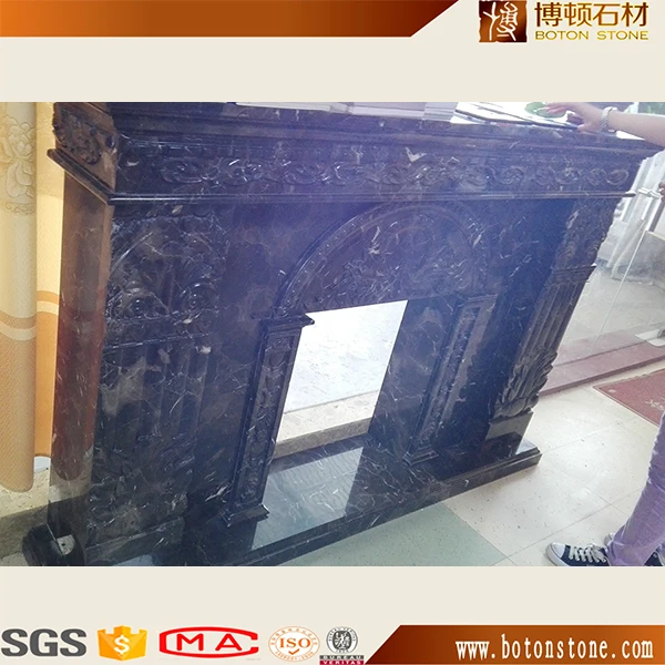 Yunfu China marble bioethanol fireplace with flower pattern