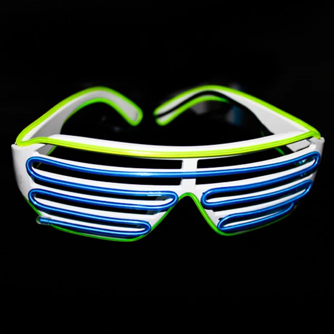 Customized Two-Color EL Glasses Music Activated Neon Glow Light Up Glasses for Wedding