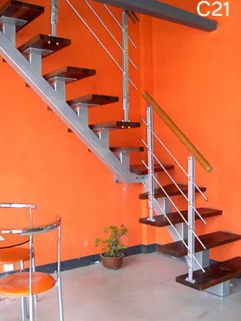 
Modern Mono Stringer Steel Wood Portable Stairs 