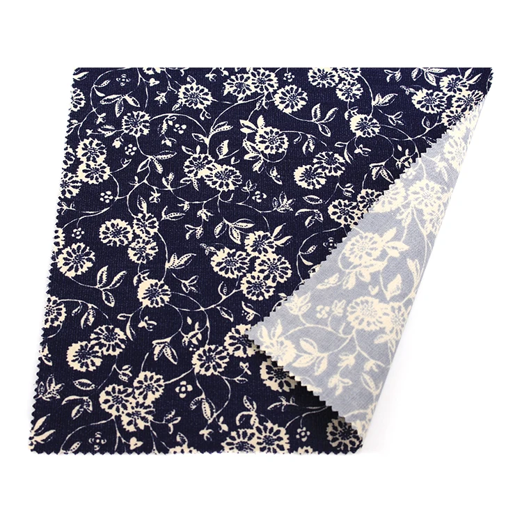 Heavy c/t stretch printed corduroy