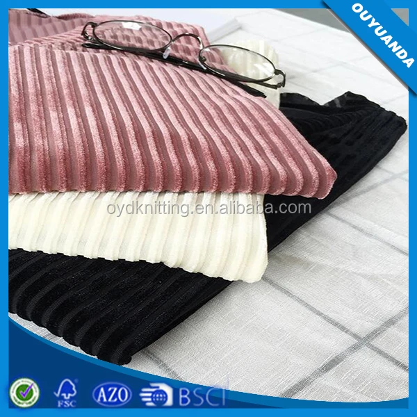 93% Polyester 7% Spandex New Design Corduroy Korean Velvet Thin Summer Clothing Velvet Fabric for Women Garment