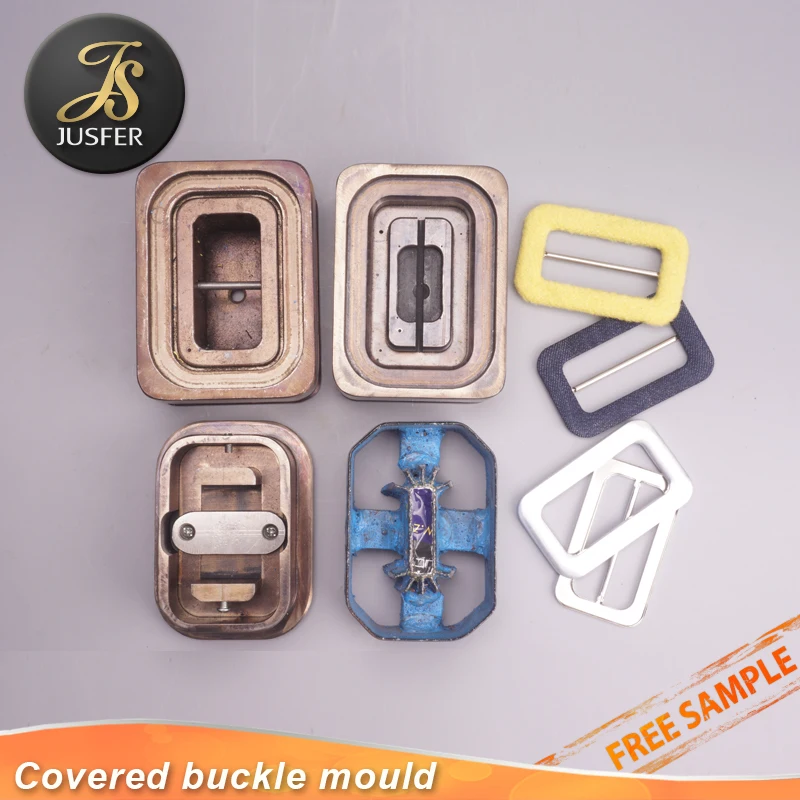 Flat top and back self covered buckle moulds