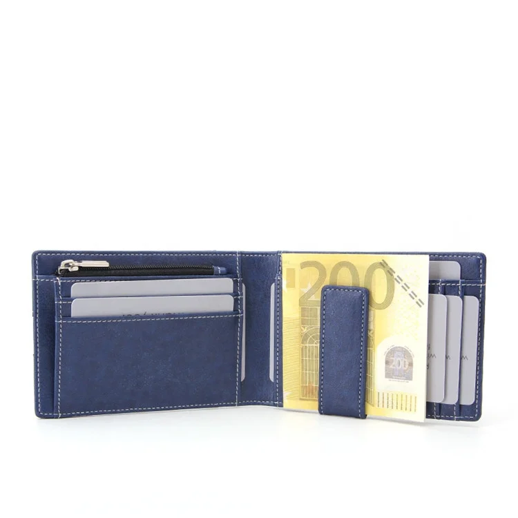 Custom Men Bifold Wallet RFID Blocking Leather Money Clip Wallet