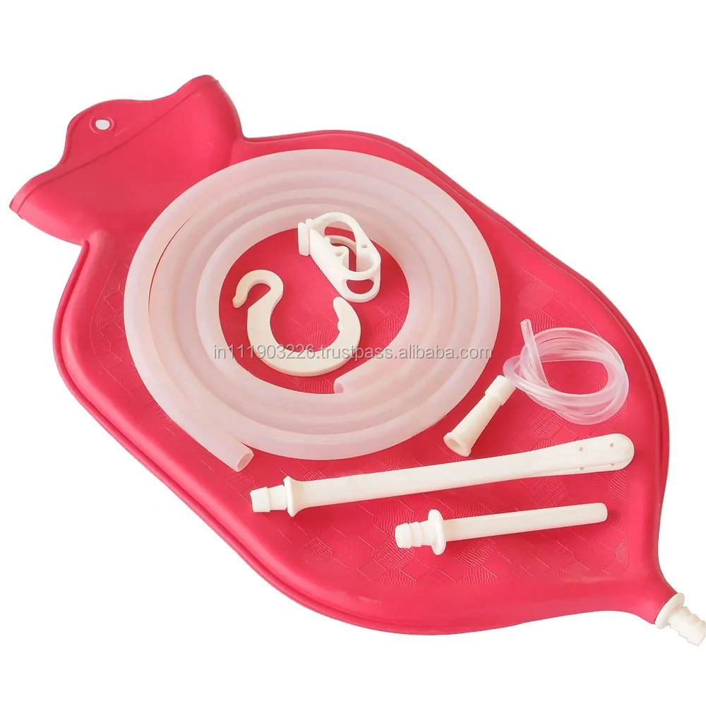 4 Quart Liter Medical High Grade Enema kits sets/ Rubber Latex, water coffee enema bag organic kit for home colon cleansing