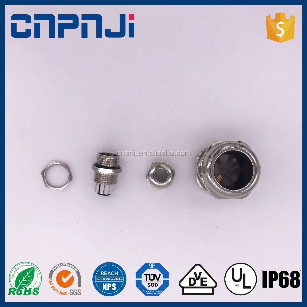 PINJI водонепроницаемый соединительный кабель никелированная латунь m25-M63 EMC экранированный метрические кабельный сальник для герметизации провода