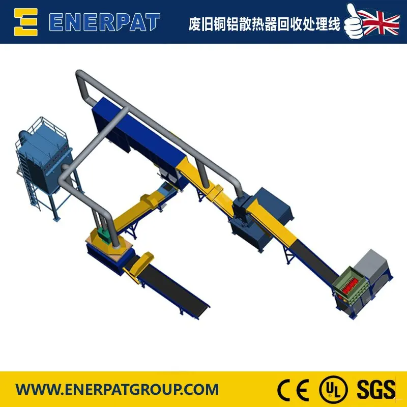 E-waste Shredder Separator / Copper Cable Granulator / AC Radiator Separation Plant for copper recycling