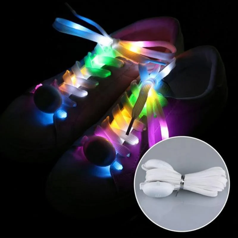 nylon colorful led shoe lace flashing led shoe lace cordones 7 colors