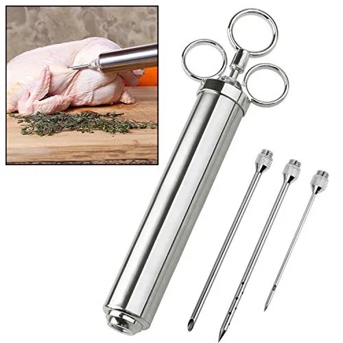 Hot Selling  304 stainless steel meat injector  meat injector marinade  Turkey needle