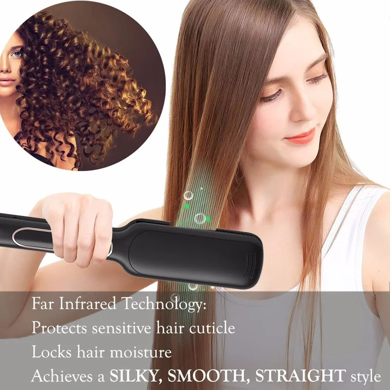 Innovative Wide custom flat iron infrared hair straightener