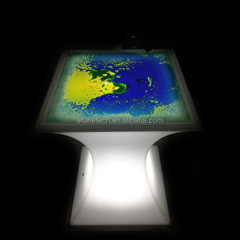New Mini Modern Appearance Decorative Rechargeable Led Liquid Coffee Table Colorful Gel Filled Liquid Lava Table Top