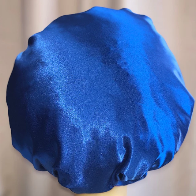 Двухслойная Регулируемая пользовательская атласная большая шапочка для волос атласная или шелковая шапочка