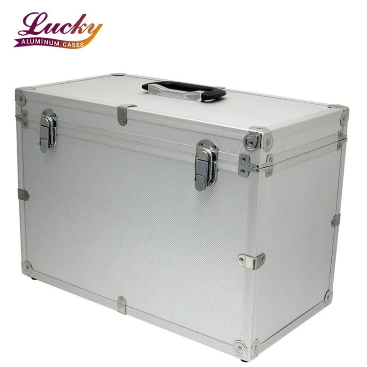 Aluminum Hard Case Silver DJ Tool Box with Internal Divider