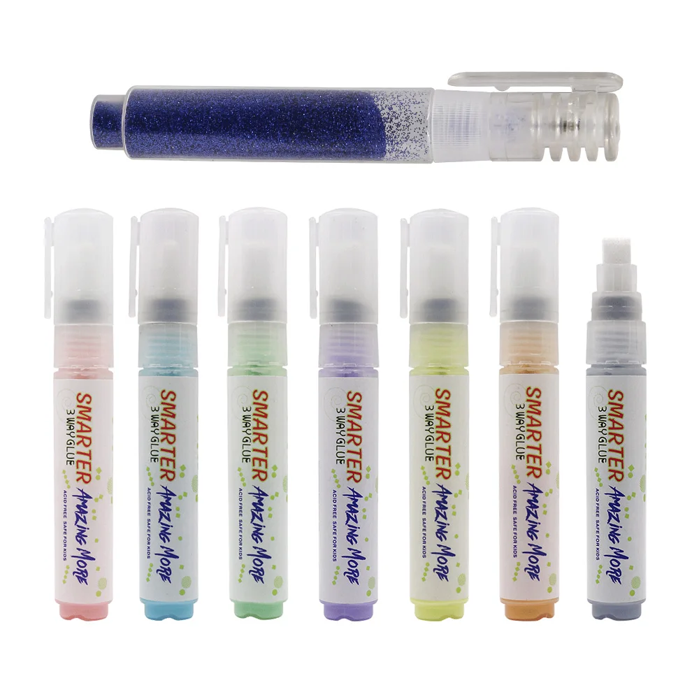 Factory price Non Toxic liquid glitter 8mm Tip Glue pen