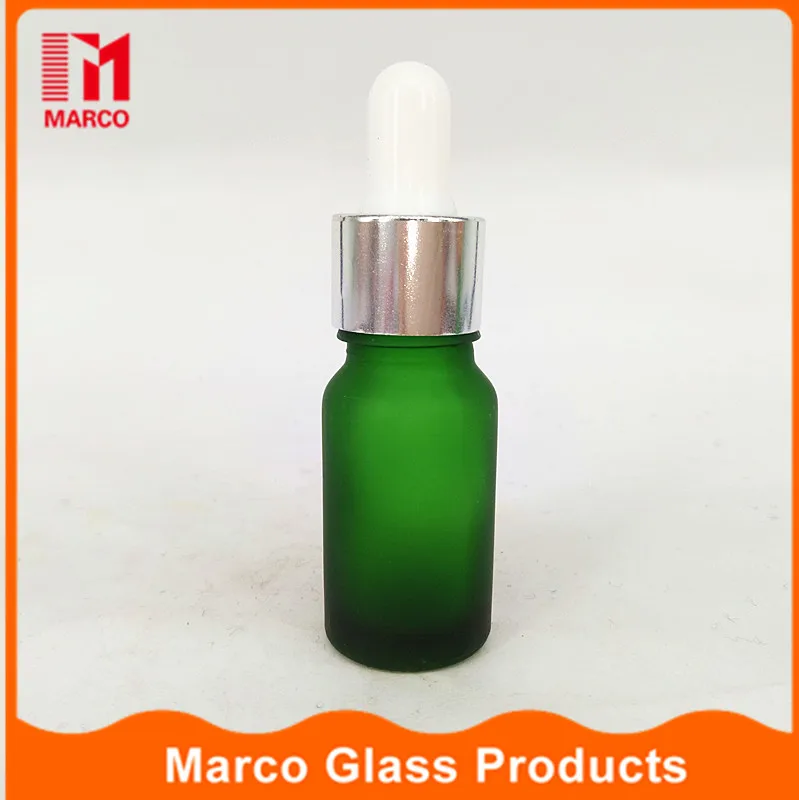 Frosted green perfume oil glass packaging bottle