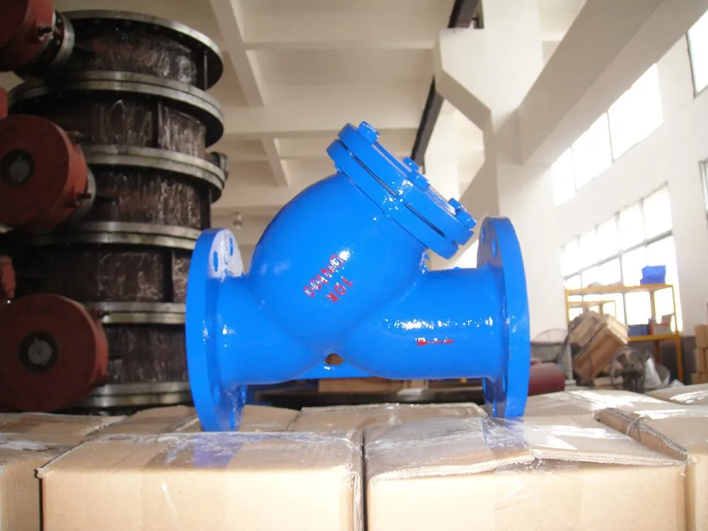 JIS 10K flanged Y Strainer with stainless steel filter ductile iron body face to face DIN3202 F1 size DN50-DN600
