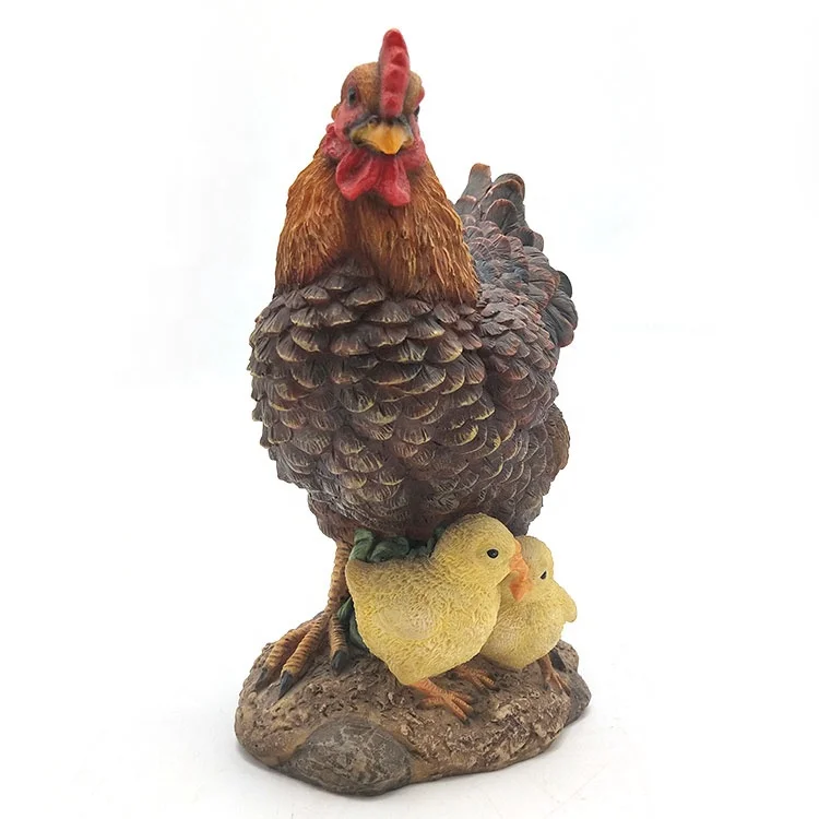 
Garden decor animal ornaments resin hen chicks figurines life size chicken statues 