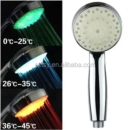 Светодиодный насадка для душа с контролем температуры, цветной дождевой Душ для ванной
