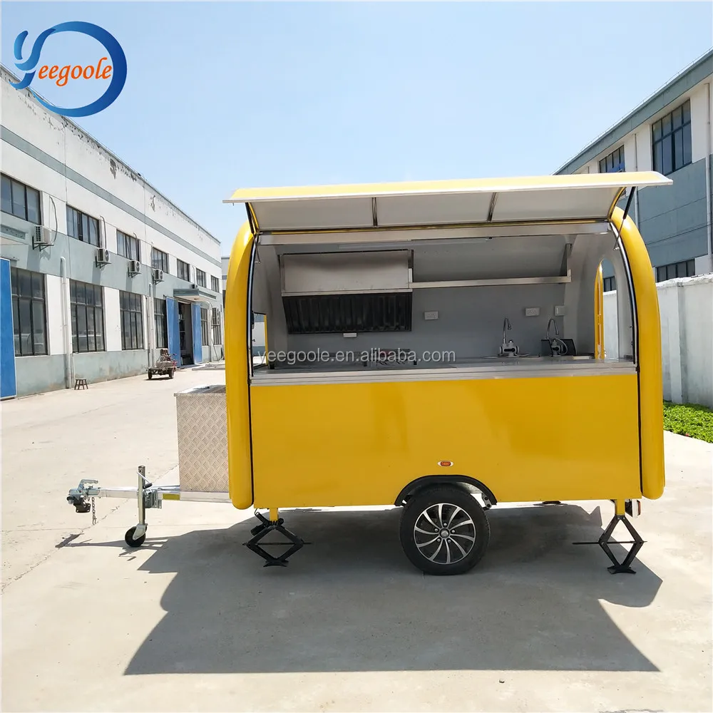 Mobile Food Cart / Fibreglass Mobile Cooking & Coffee Catering Van Trailer