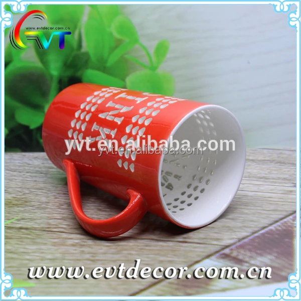 500 МЛ красная керамическая кружка кофе с ручкой