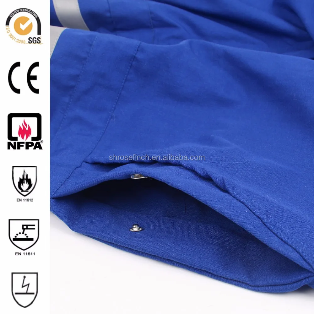 Flame retardant Safety Firefighter Suit 155gsm 3A Fire Resistant for Industrial Workwear with Reflective Trim FR Clothing