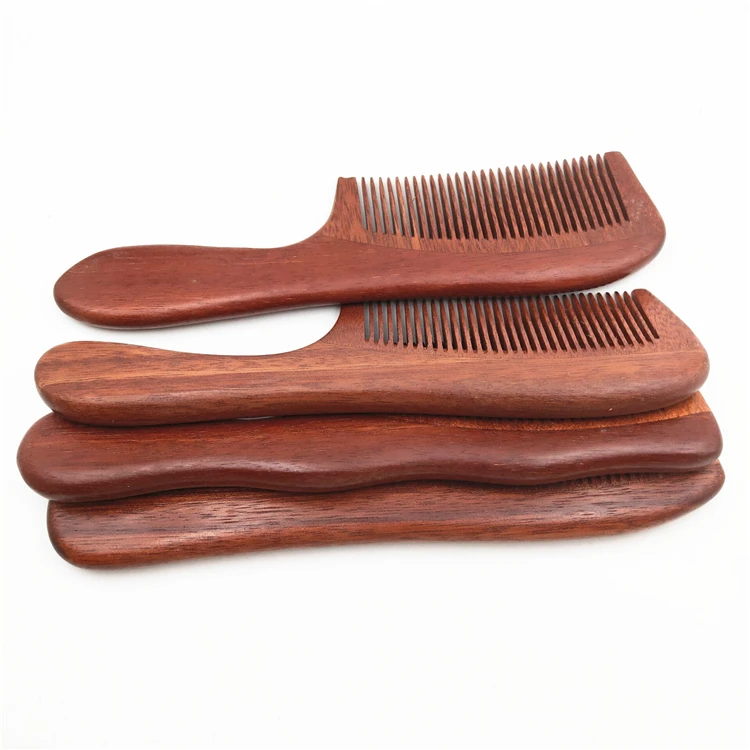 Wooden Comb Antistatic Massage HairBrush Fine Tooth Long Handle Wood Hair brush
