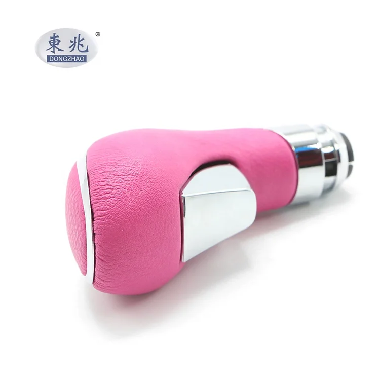 Pink Leather Universal Automatic Shift Knob With Button For GM/opel