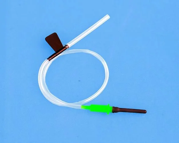 Disposable medical safety butterfly type eclipse blood collection hypodermic multi sample needle assembly making  machine