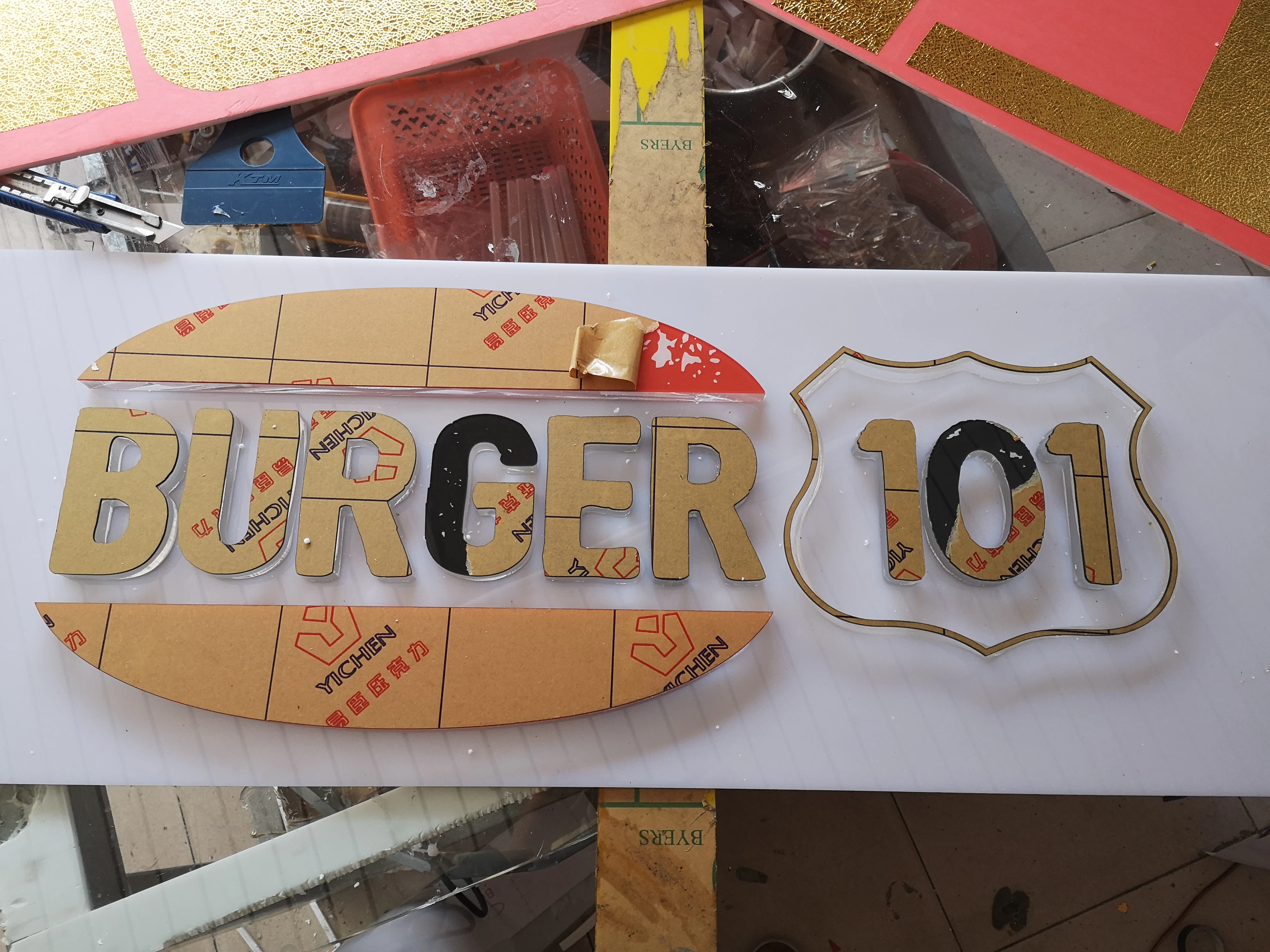 
LED channel backlit lighted metal letter signs acrylic signage box 