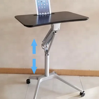 Home Office Desk Sit Stand Table Pneumatic Mobile Workstation Height Adjustable Gas Spring Lift Sit Stand Office Desk