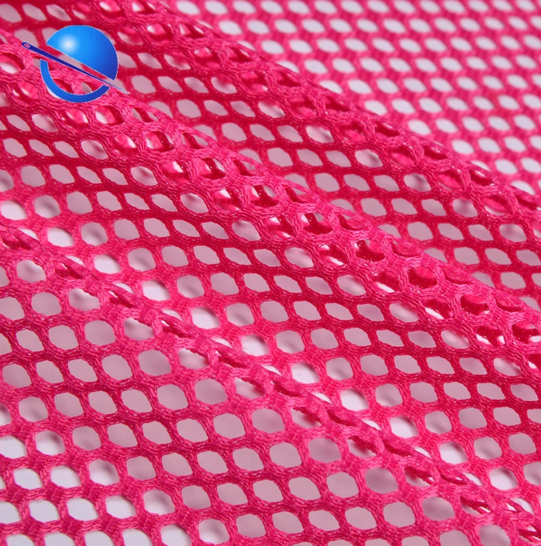 100% polyester big hole hexagonal tear-resistant mesh fabric for backpack beach chair