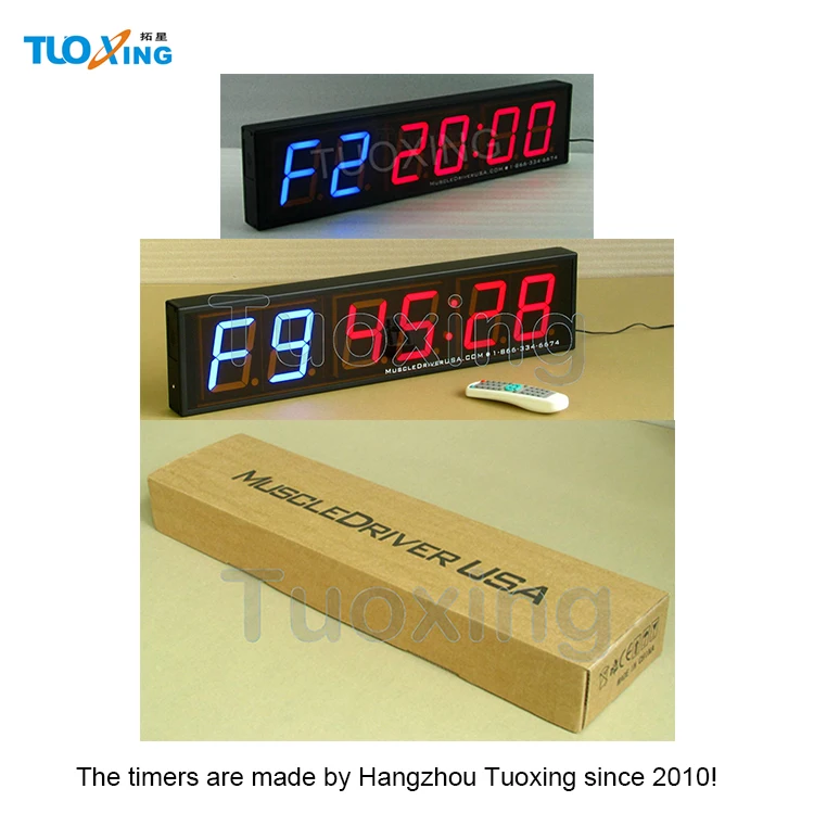 6 digit 4 inch LED large display interval timer crossfit timer fitness timer