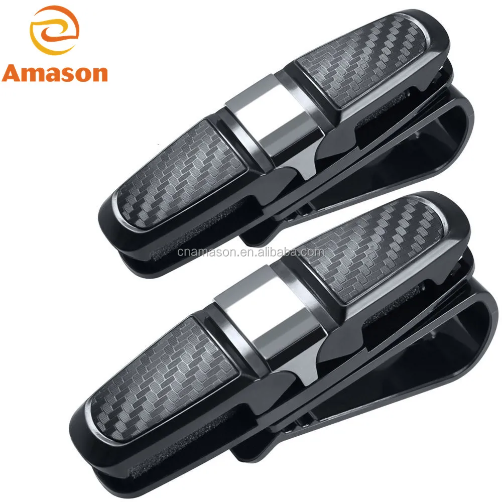 Portable Fastener Cip Eyeglasses Clip Ticket Card Clamp ABS Car Glasses Cases Black Car Sun Visor Sunglasses Holder
