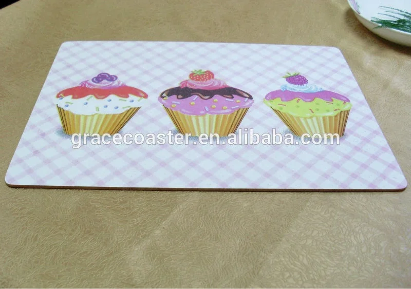 hot selling MDF placemat laminated  cork backed placemat and wooden placemat