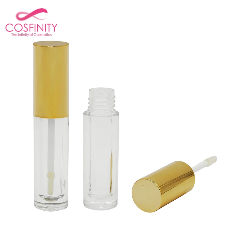 New fashion rose pink printed empty cute unique lip gloss container plastic cosmetic packaging lipgloss tube