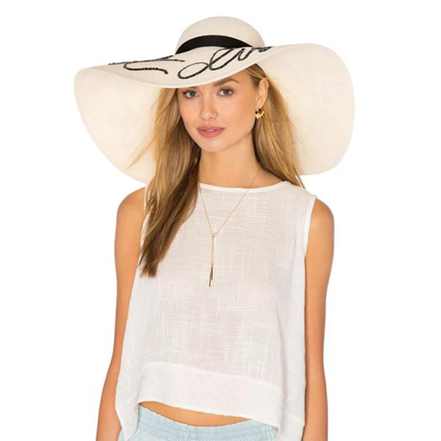 LYX27 соломенная шляпа с блестками и цветочной вышивкой с широкими полями, шляпа от солнца, Пляжная соломенная шляпа, складная соломенная шляпа для защиты от солнца