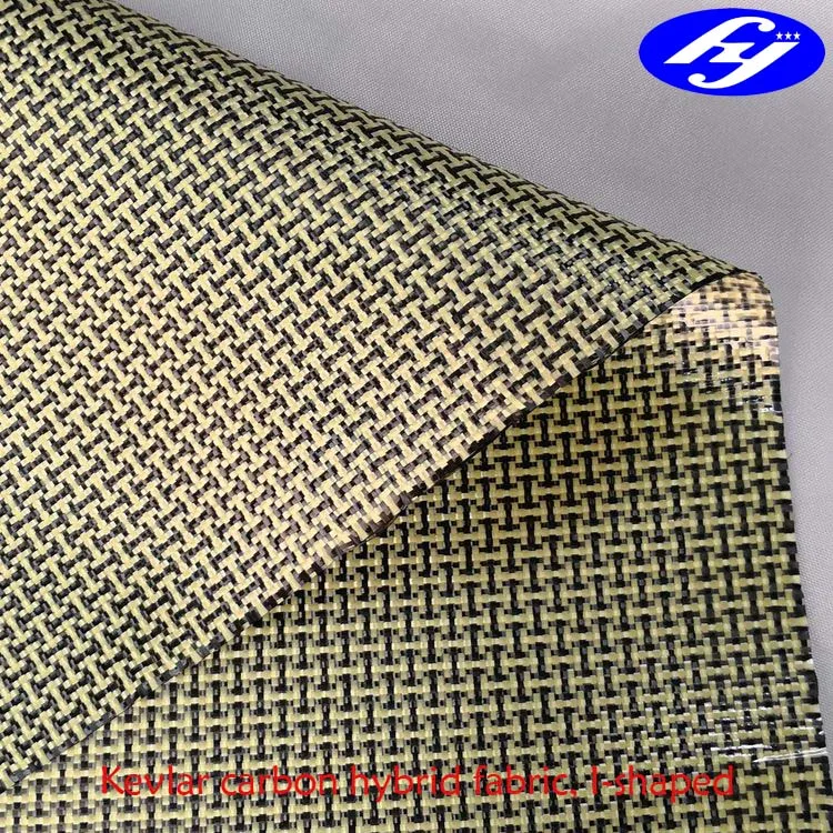 200g/m2 I-shape Kevlar carbon hybrid fabric/cloth/rolling