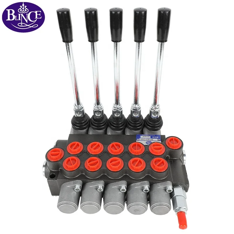 5 катушки 40LPM моноблок гидравлический направленный клапан управления для комбайн