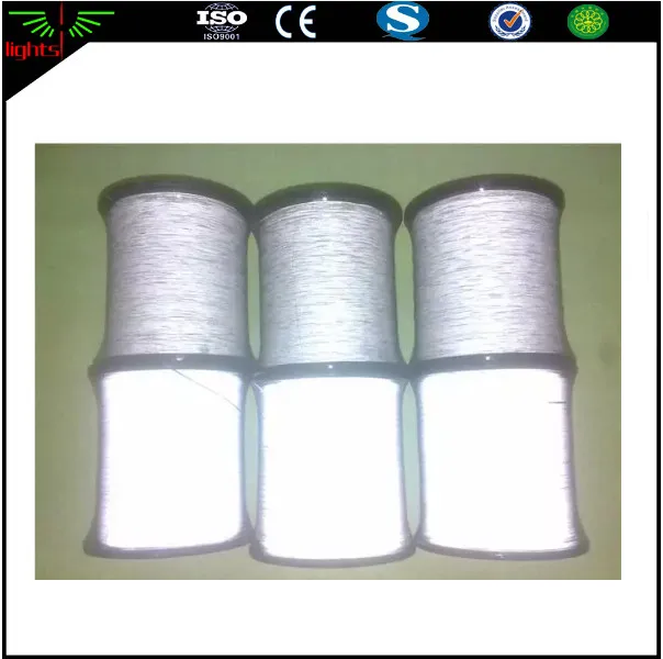 Hi Viz 1mm 2mm Width Silver Grey Color Double Side High Light Reflective PET Acrylic Sewing Thread Yarn for Knitting Dog Collars