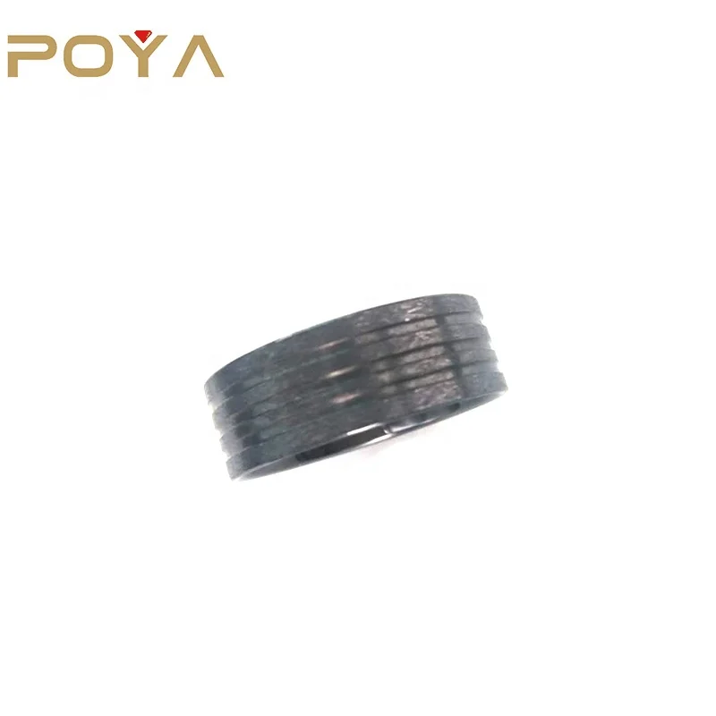 POYA Jewelry 8 мм матовое черное титановое кольцо с плоским верхом, ювелирные изделия без рисунка с инкрустацией