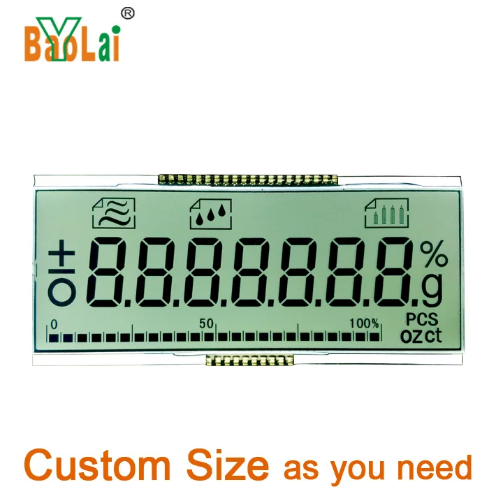 Monochrome LCD Manufacturer  custom TN HTN STN FSTN VA 7 segment LCD Display for Temperature Energy meter with LCD backlight