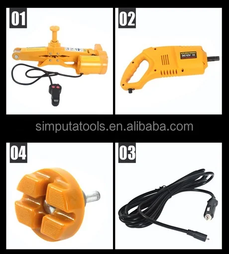 
2T Electric Car Jack and wrench kit automatic repair tools 