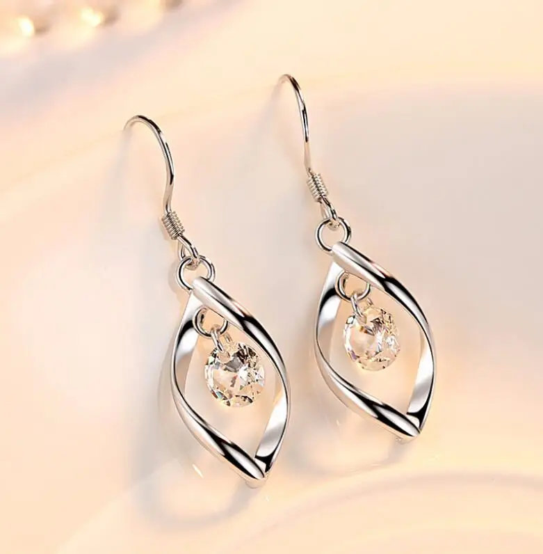 Hot Selling Zircon Earring Sterling Silver Plated New Korea Style Ear Hook Fashion Jewelry