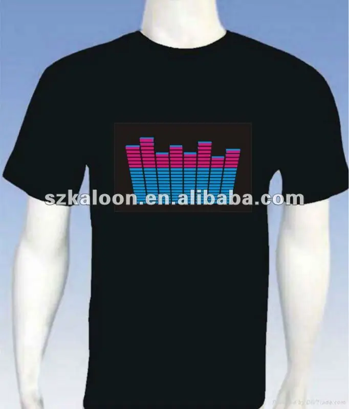 Music Activated EL Equalizer shirt customized LED T-Shirt